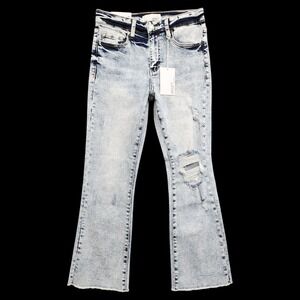 Vervet Bella Flare Jeans Womens 26 Acid Wash High Rise Distressed NEW w/‎ Tag